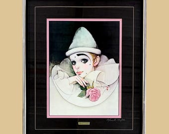 Vintage Mira Fujita 3D Offset Lithograph 1980s Retro Size 24x20