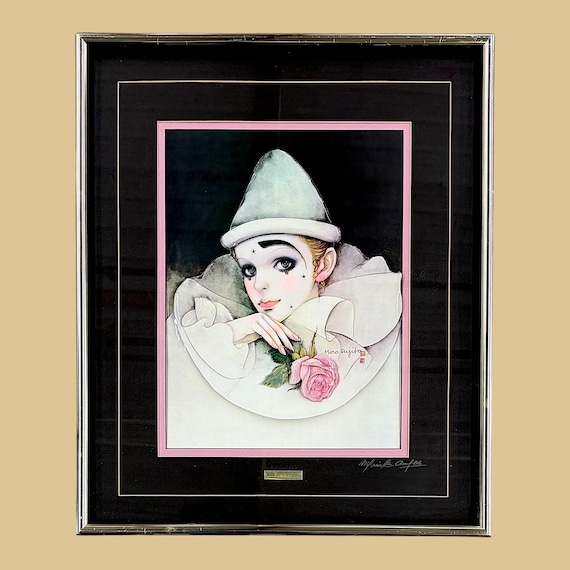 Vintage Mira Fujita 3D Offset Lithograph 1980s Retro Size 24x20