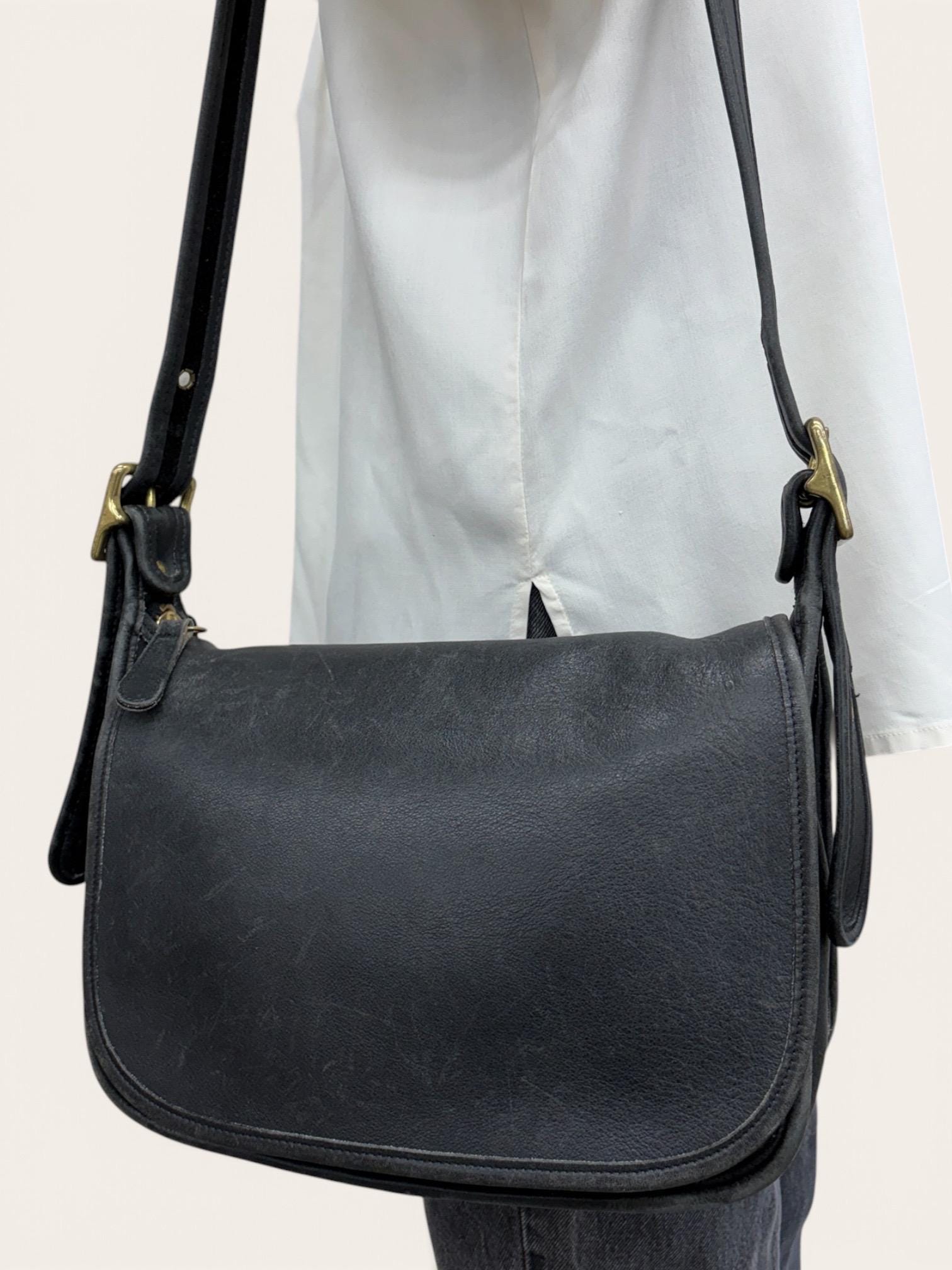 コーチ 9951 フラップショルダーバッグ オールレザー ブラック クロスボディ Coach Leather Bag 9951 - Etsy