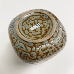 Vintage Bud Vase Retro 1960s Mid Century Modern Small Ceramic Stoneware Japanese Brown and Green Spiral Design MCM Home Decor image 9