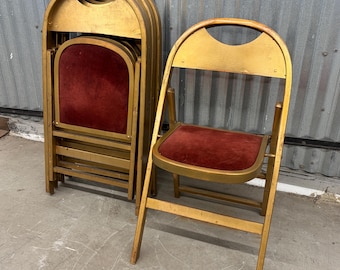 LOCAL PICKUP ONLY ———— Antique Acme Chair Company Folding Chairs