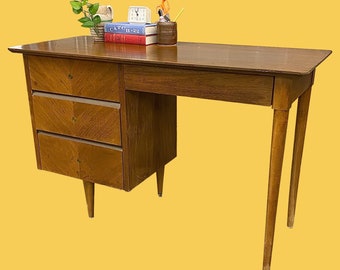 LOCAL PICKUP ONLY ———— Vintage Mid Century Modern Wood Desk