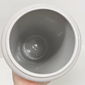 Vintage Scheurich Keramik Vase Retro 1960s Mid Century Modern W. Germany 252-42 White Ceramic Large Cylinder Shape MCM Home Decor image 6