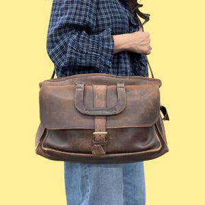Vintage Coach Harrison Briefcase Retro 1990s Preppy + 5283 + Crossbody +Brown + Genuine Leather + Top Handle + Messenger Bag + Unisex