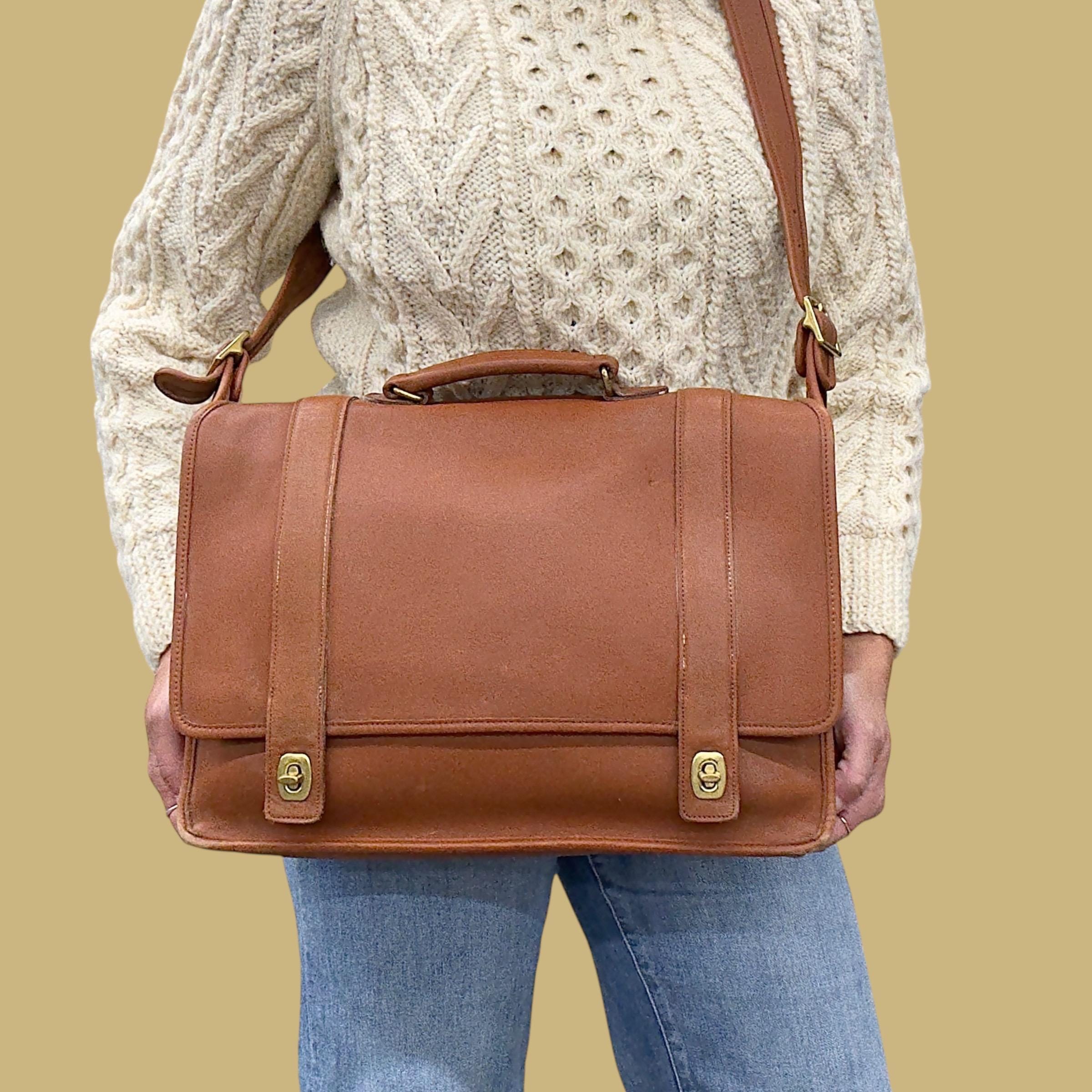 Vintage Coach Essex Briefcase Messenger Bag Retro 1990s Preppy +