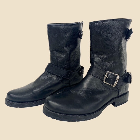 Vintage Frye Biker Boots 2000s Retro Womens Size 7B + Veronica +