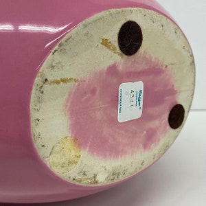 Vintage Haeger Vase Retro 1980s Contemporary Pink Mauve Ceramic Egg Shape Wave Design 4341 Home Decor Flowers Post Modern image 9