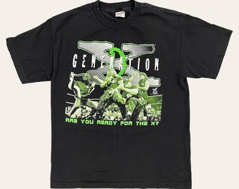 Vintage D Generation X Wrestling Tee 1990s Retro Size Large + Unisex + WWF + Are You Ready For the X? + Black + Cotton + Graphic T-Shirt