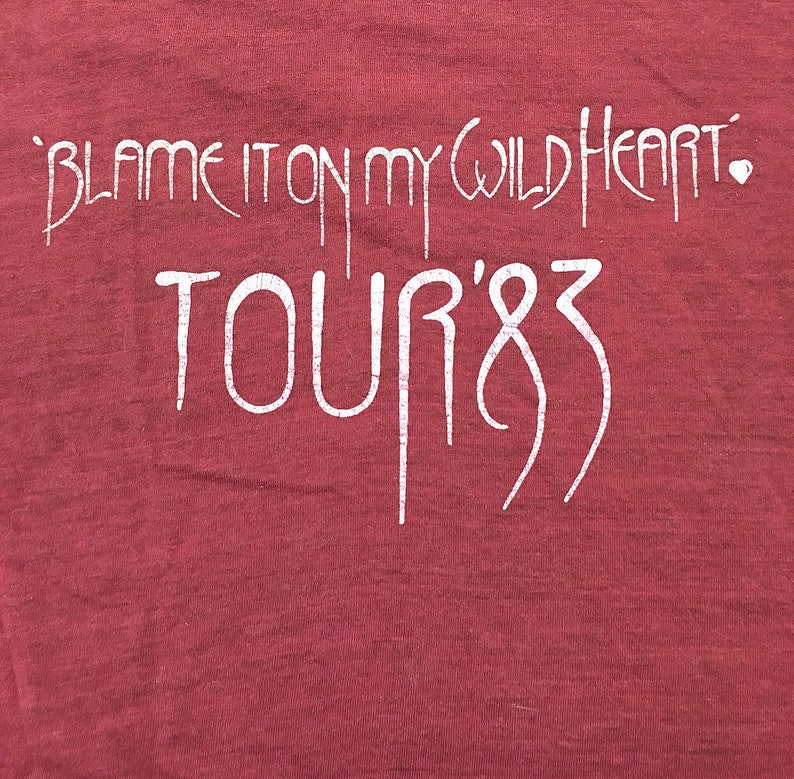 Tour T-shirt Vintage Stevie Nicks Tee Retro 1980s Blame it on my Wild Heart The Reigning Queen of Rock /'n/' Roll Unisex Apparel