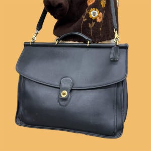 Vintage Coach Beekman Briefcase Retro 1990s Preppy + Genuine Black