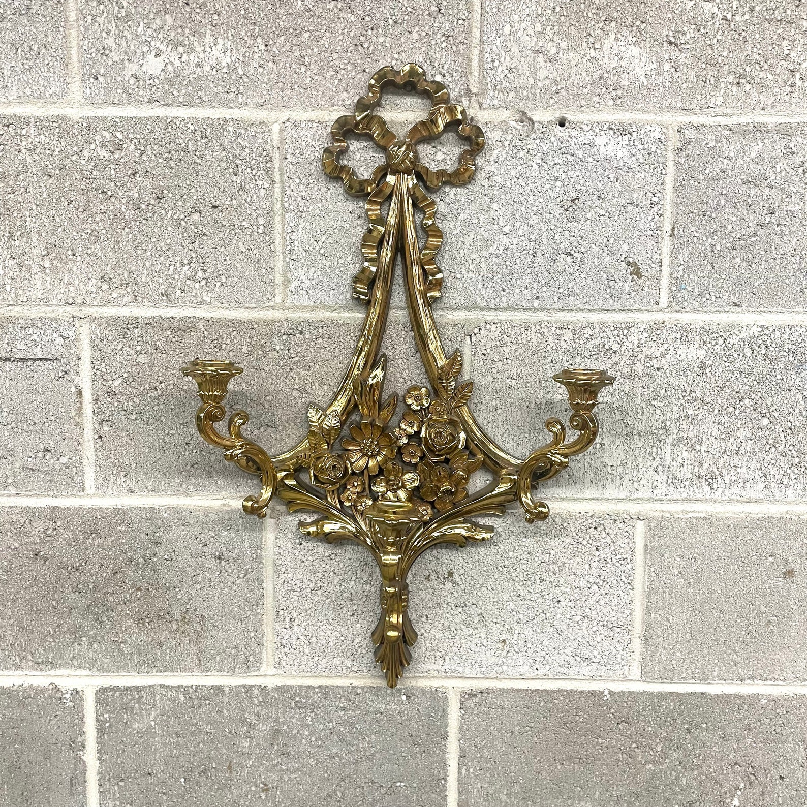 Vintage Candle Wall Sconce Retro 1970s Syroco Hollywood Etsy