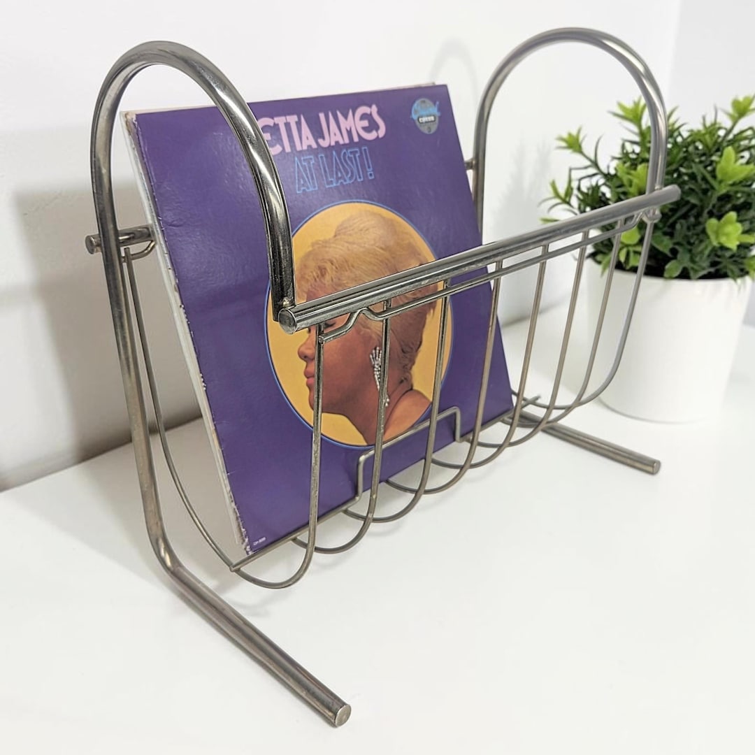 Vintage Magazine Rack Retro 1960s + Brass Wire Frame + Book or Vinyl ...