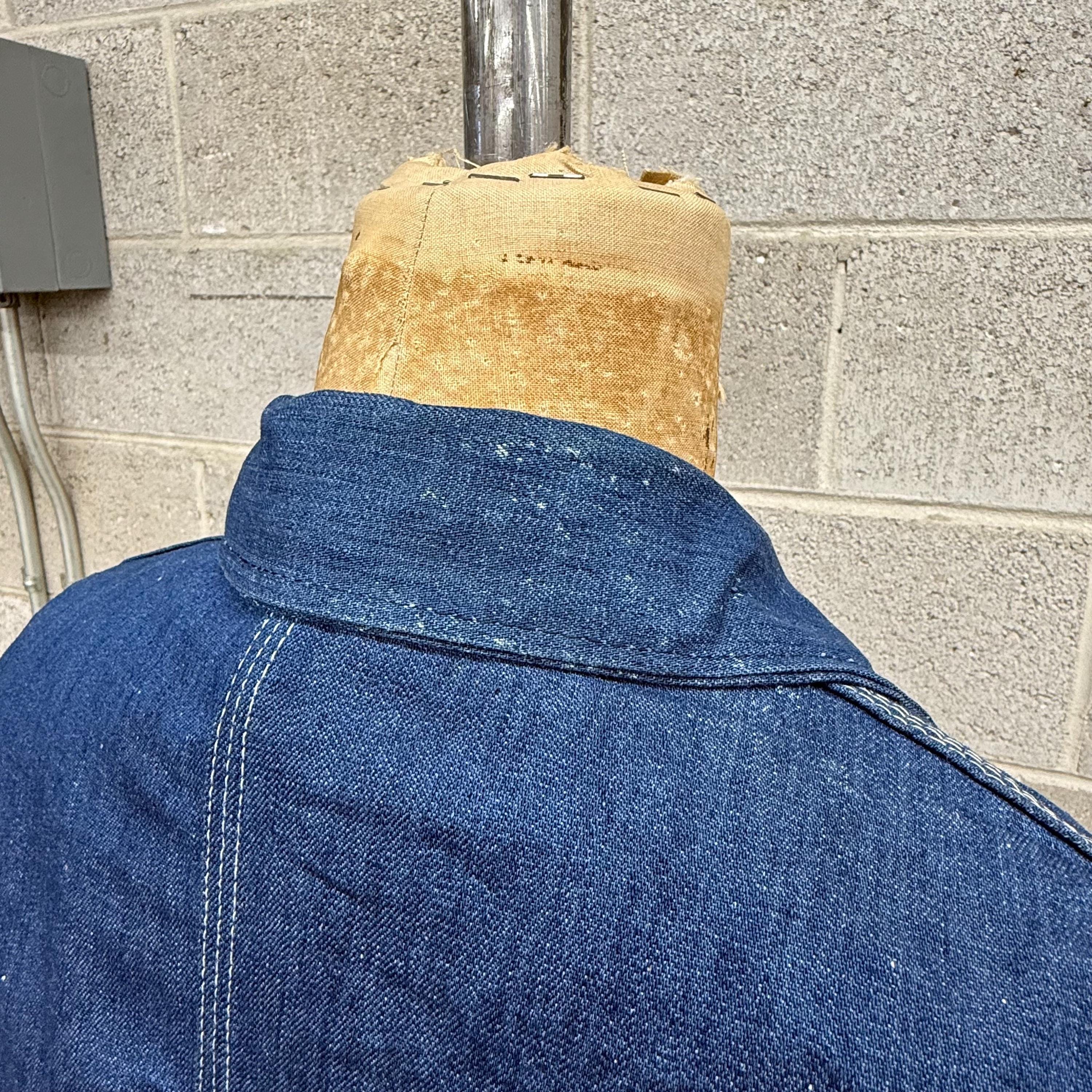 Vintage Carhartt Chore Coat Retro 1970s Blue Denim + Size 40