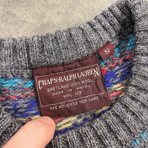 Vintage Chaps-Ralph Lauren Sweater Retro 1980s Pr… - image 6