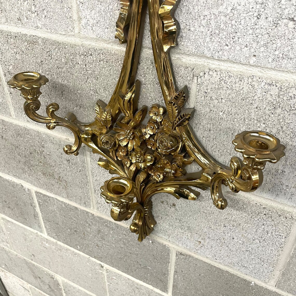 Vintage Candle Wall Sconce Retro 1970s Syroco Hollywood Etsy