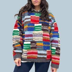 Vintage J Crew Sweater Retro 1990s RARE + Size Large + 100% Wool +