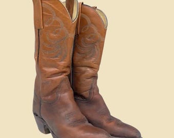 Vintage Frye Leather Boots - Chocolate Brown, Side Buckle, Size 6