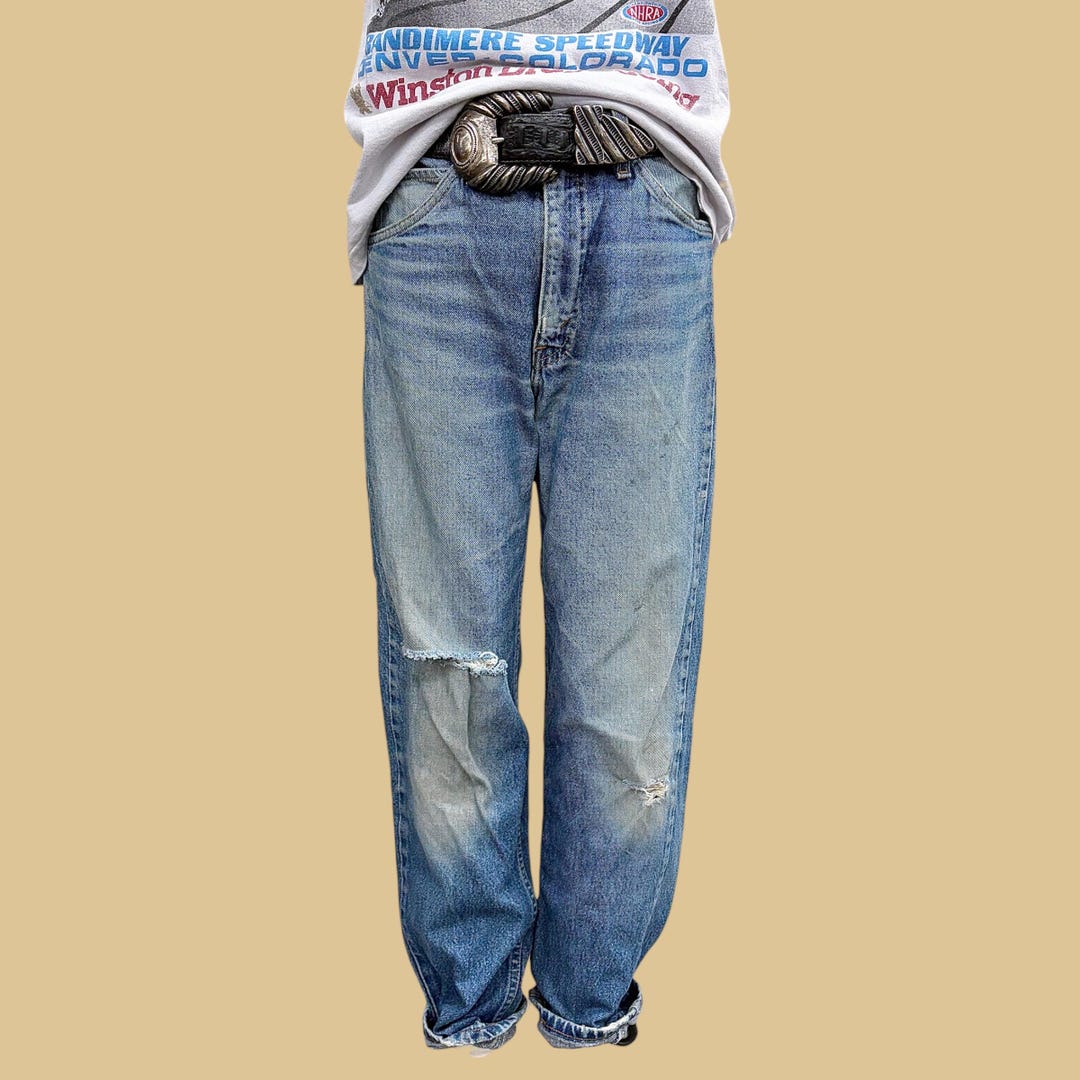 Vintage Levi's 505 Jeans 1990s Retro Unisex Size 32x30 + Orange