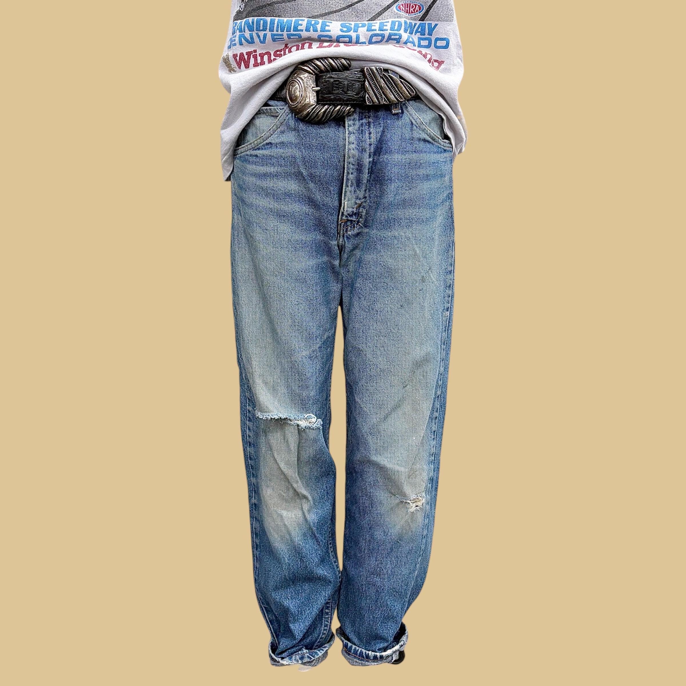 Vintage Levi's 505 Jeans 1990s Retro Unisex Size 32x30 + Orange