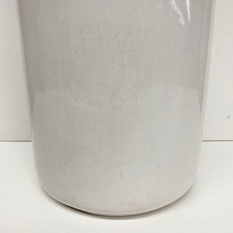 Vintage Scheurich Keramik Vase Retro 1960s Mid Century Modern W. Germany 252-42 White Ceramic Large Cylinder Shape MCM Home Decor image 8