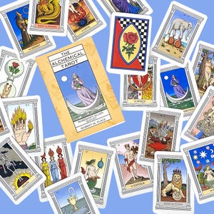 Vintage Tarot Card Deck and Book Retro 1990s The Alchemical Tarot + First Edition + Signed by Robert M. Place + Rosemary Ellen Guiley