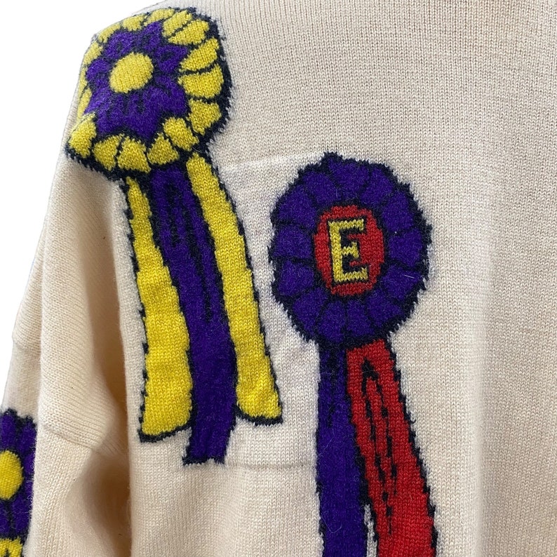 Vintage Escada Cardigan 1990s Retro Size 44 Preppy Equestrian Merino Wool Margaretha Ley Button Up L/S Deep V Sweater Apparel image 7