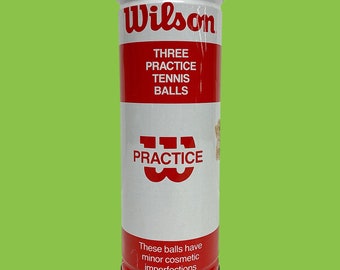 Vintage Wilson Tennis Balls Retro 1970s Mid Century Modern + SEALED/never opened + 3 Practice Balls + With Minor Flaws + MCM Racquet Sports