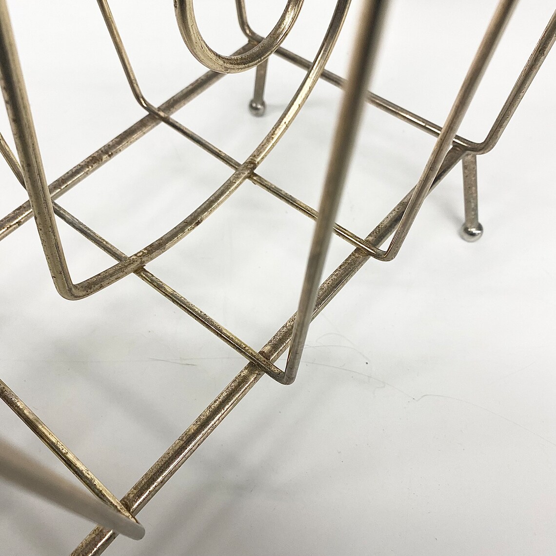 Vintage Magazine Rack Retro 1960s Mid Century Modern Gold Etsy