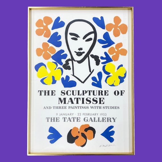 Matisse Rare Vintage 1970s Art Exhibition Poster from The Tate Matisse Rare Vintage 1970s Art Exhibition Poster from The Tate