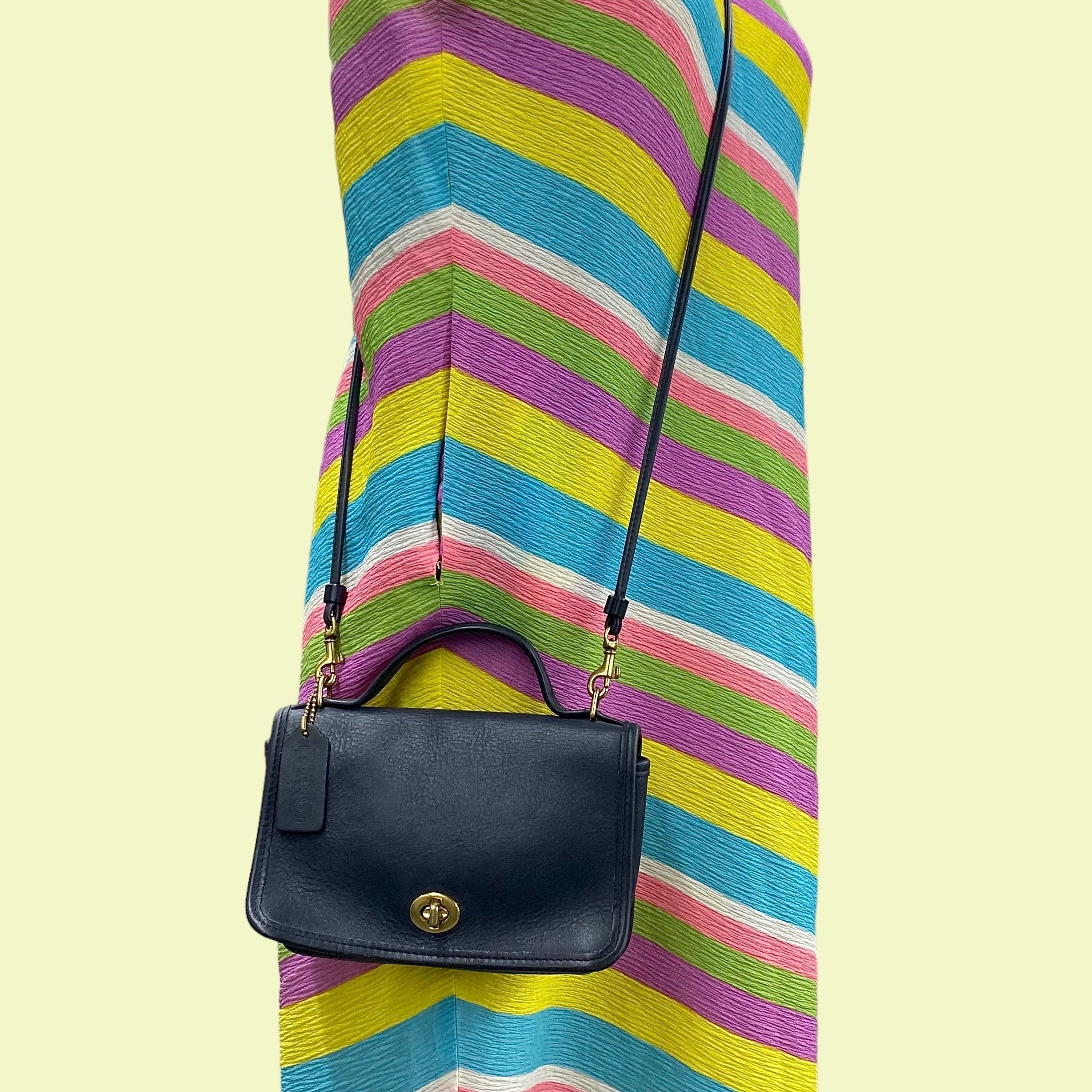 Vintage Coach Casino Bag Retro 1990s Preppy + 9924 + Navy Blue
