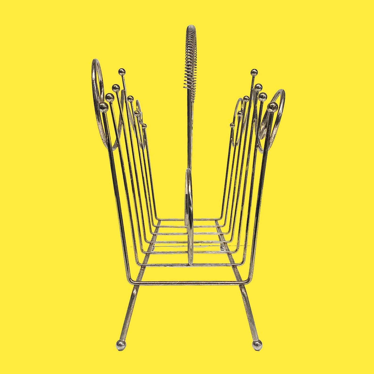 Vintage Magazine Rack Retro 1960s Mid Century Modern Gold Etsy