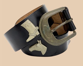 Vintage Amanda Smith Western Leather Belt With Silver  display picture 1