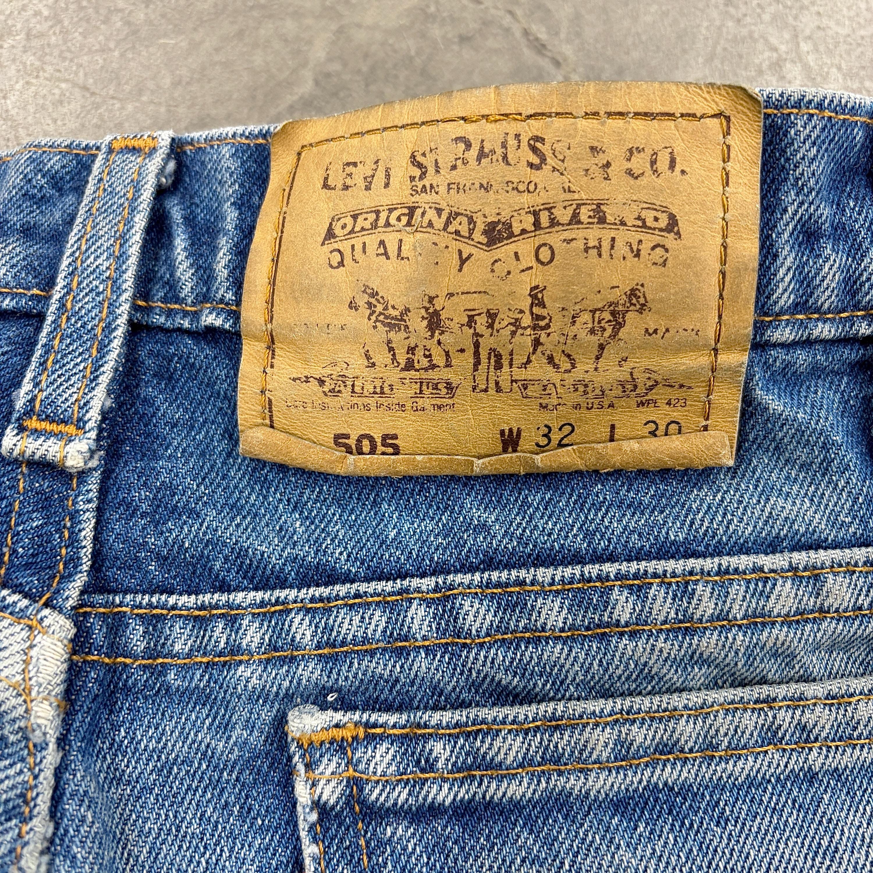 Vintage Levi's 505 Jeans 1990s Retro Unisex Size 32x30 + Orange