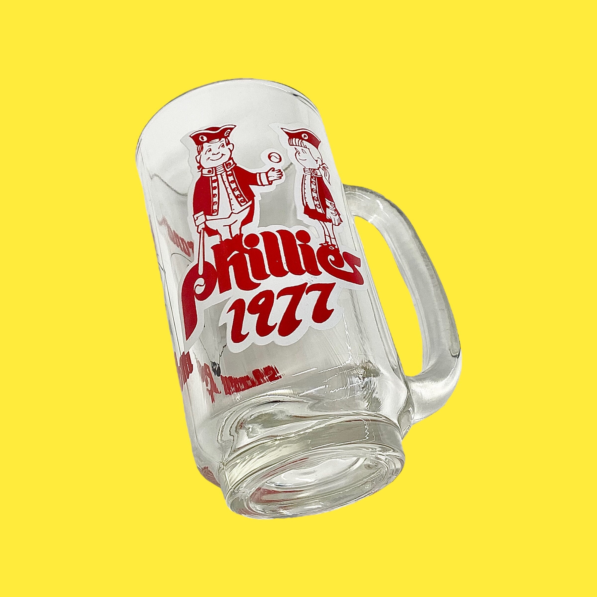 Vintage Phillies Glass Mug Retro 1970s Baseball Philadelphia 