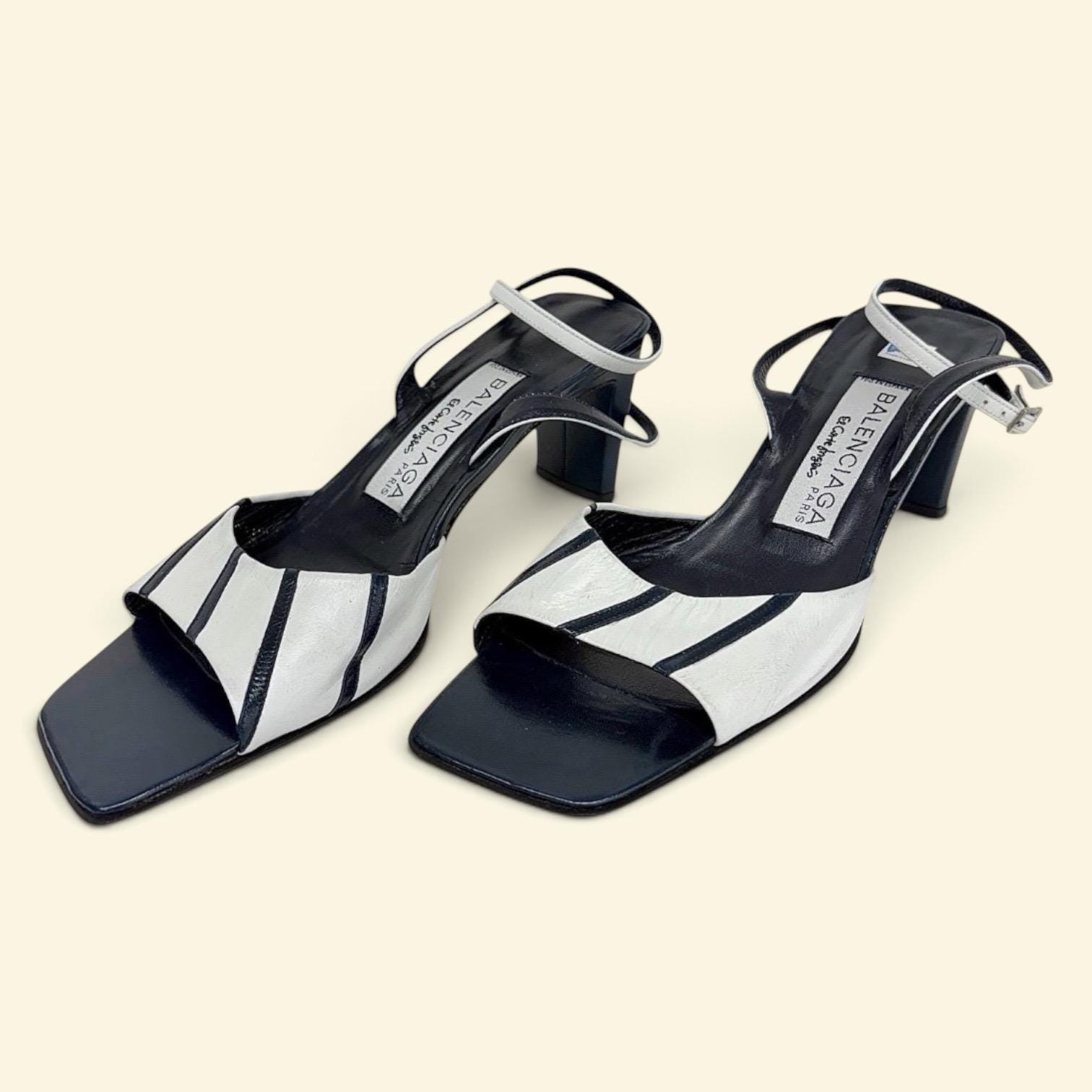 Vintage Balenciaga Paris Strappy Sandals 1990s Retro Womens Size