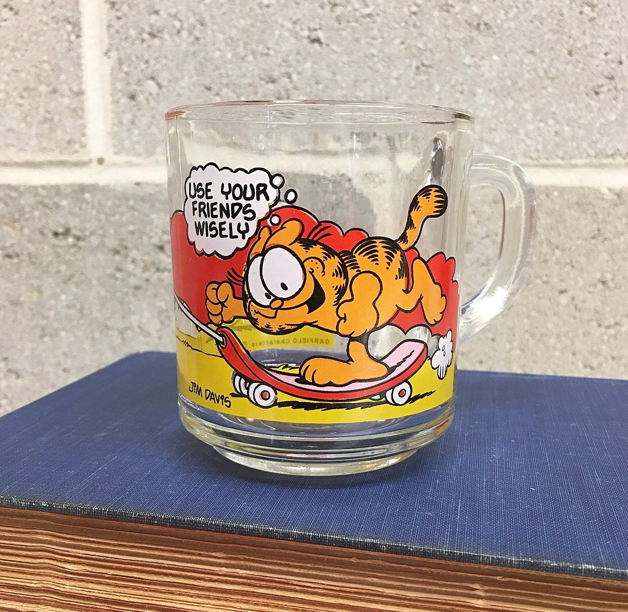 1987 Set Of 4 Vintage Garfield and Odie McDonald's Glass Mugs 