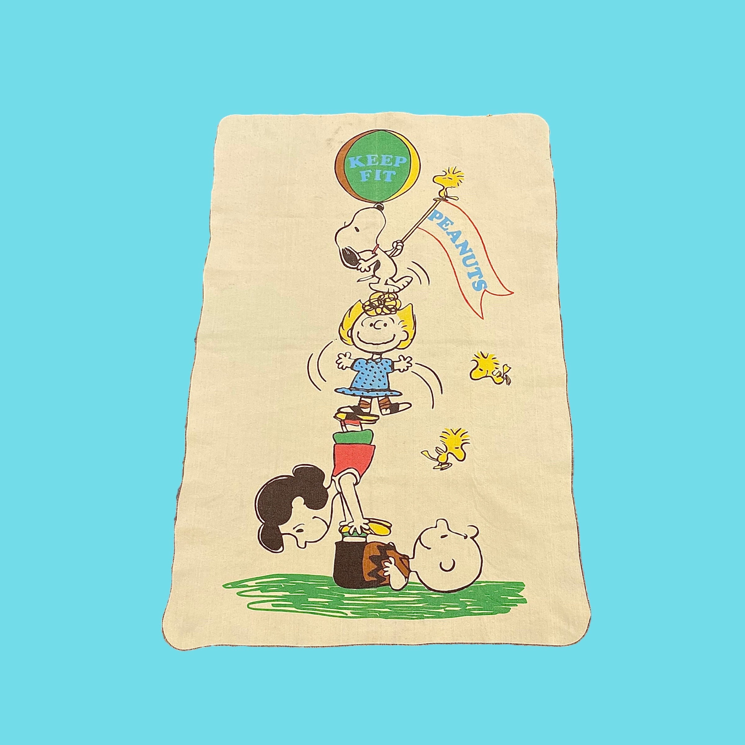 Vintage Peanuts Blanket 1960s Retro Size 68x45 Mid Century Modern + Chatham + Wool + Charlie Brown + Snoopy + Charles M Schultz + MCM Kids 