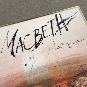 Vintage Macbeth Poster 1980s Retro Size 29x20 Contemporary Royal Shakespeare Theatre England Illustrations Ralph Steadman Wall Art image 2