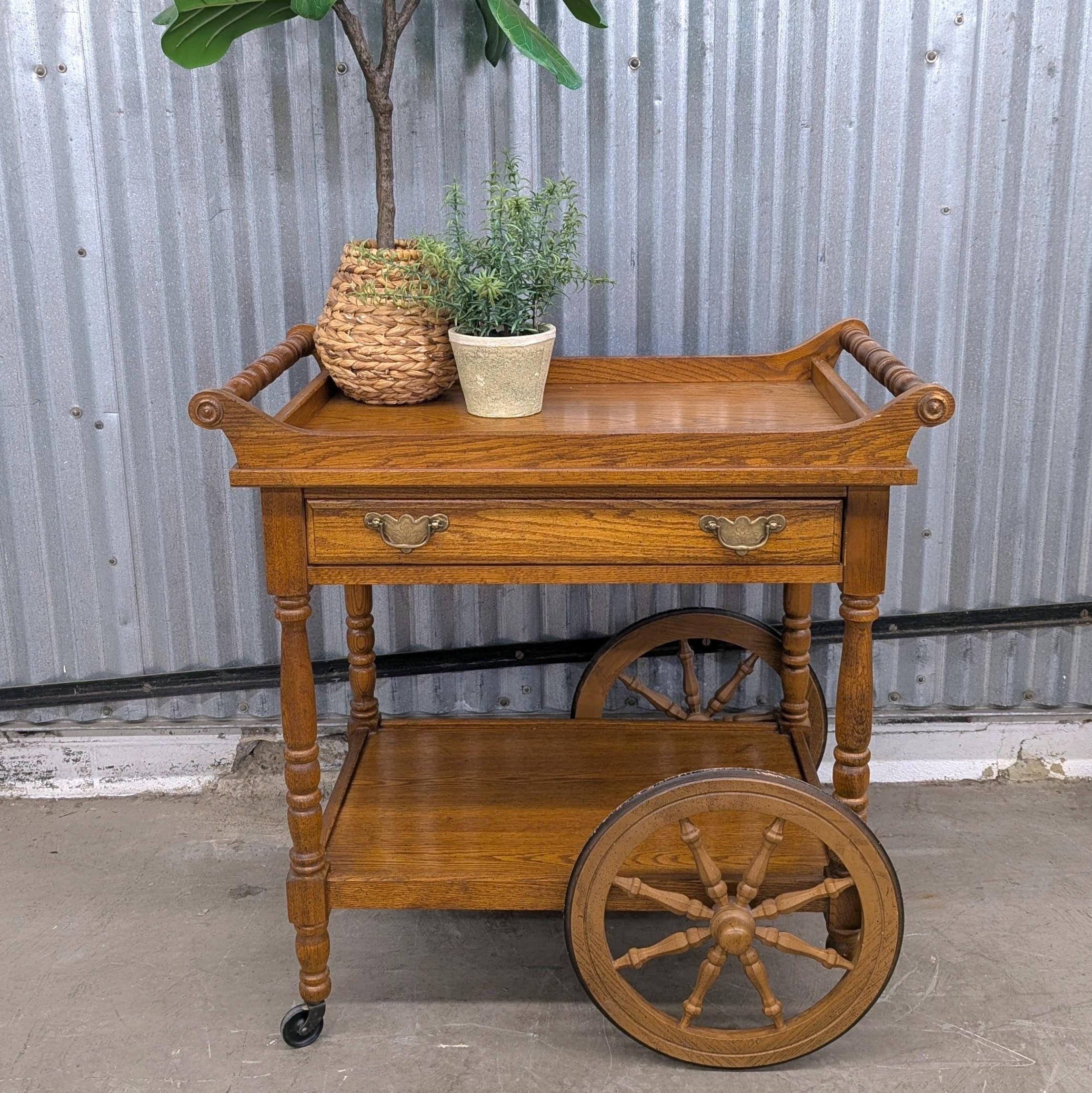 Vintage Metal Tea Cart - Etsy