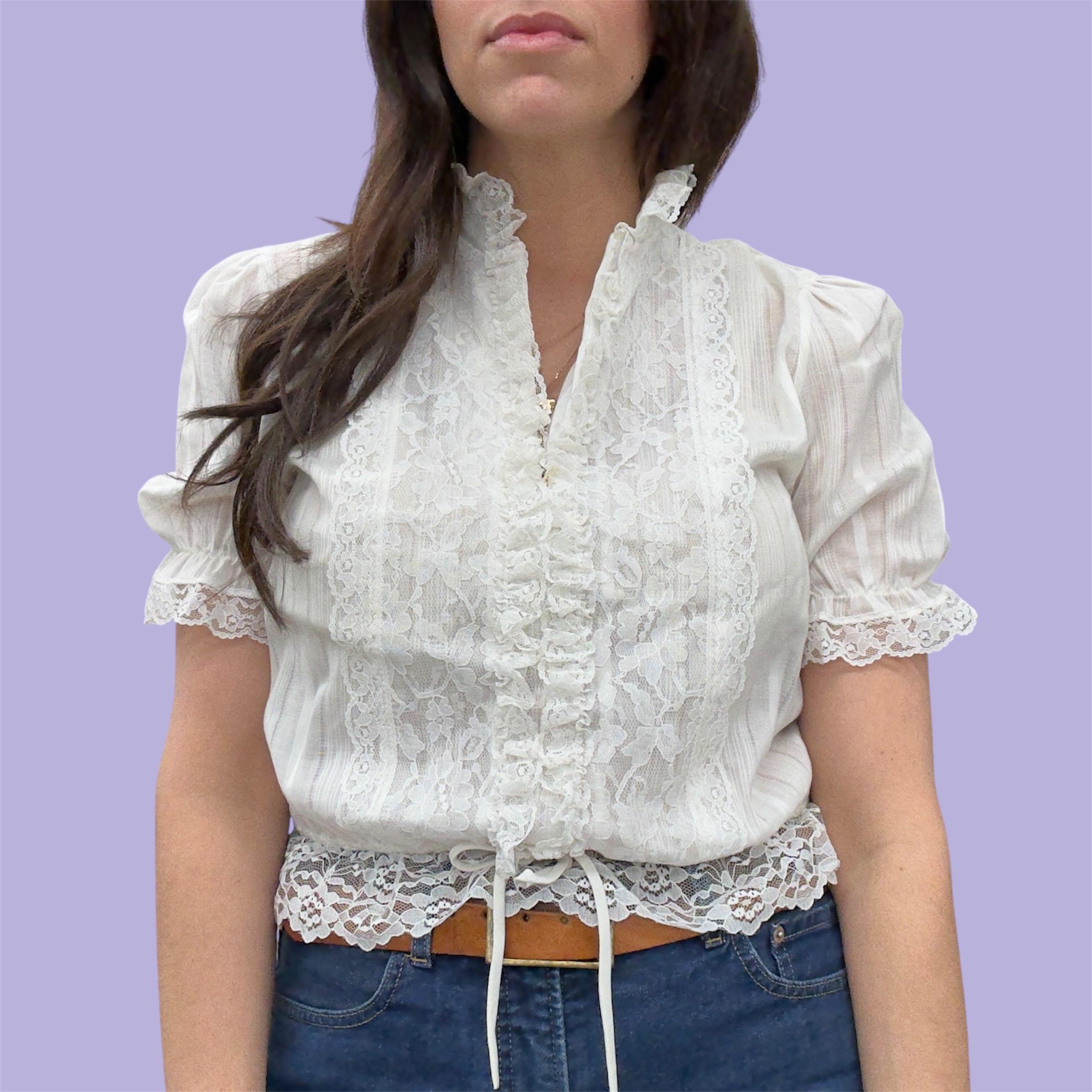 70s Ruffle Blouse - Etsy