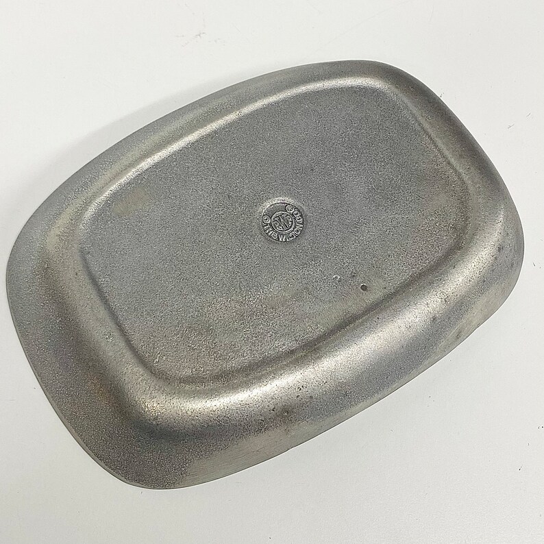 Vintage Wilton Tray Retro 1990s Contemporary Armetale Reggae Silver Metal Etched Design Catchall Ring Dish Modern Home Decor image 8