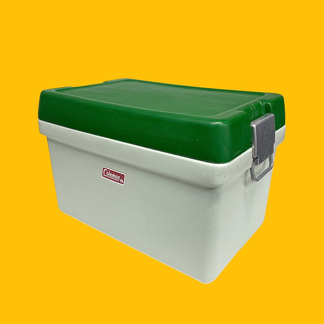 Vintage Coleman Cooler Retro 1970s Mid Century Modern Mint and Green