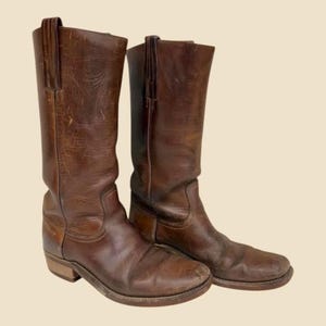 Vintage Frye Boots Retro 1970s Mens + Black Label + Size 9 +  display picture 3