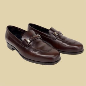 Men\'s Vintage TODS Leather Loafers WOODEN SOLES Dark Brown Size 10 Tod main image 4