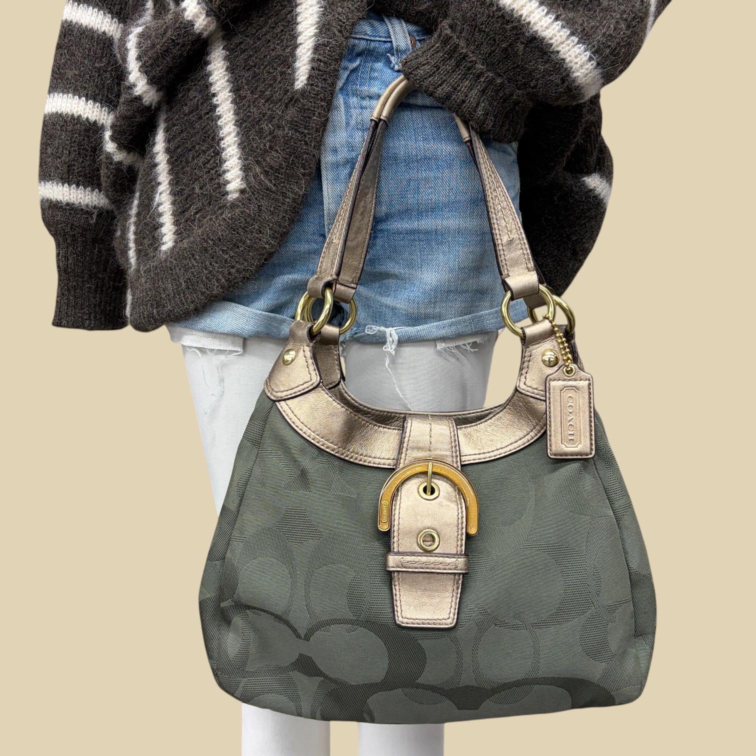 Vintage Coach Hobo Canvas Bag - Etsy