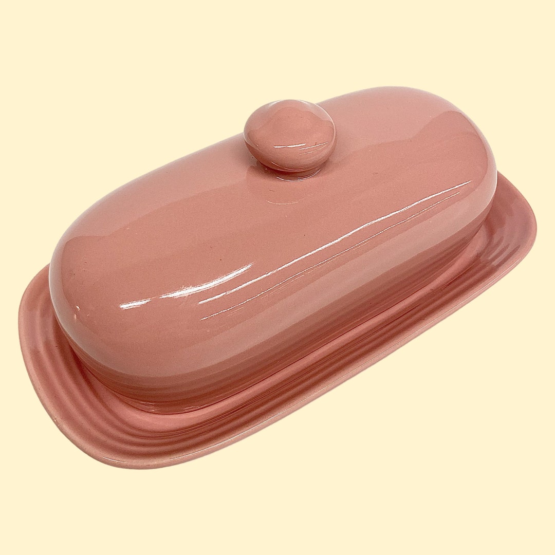 Vintage Butter Dish Retro 1990s Farmhouse and Country Pink Etsy