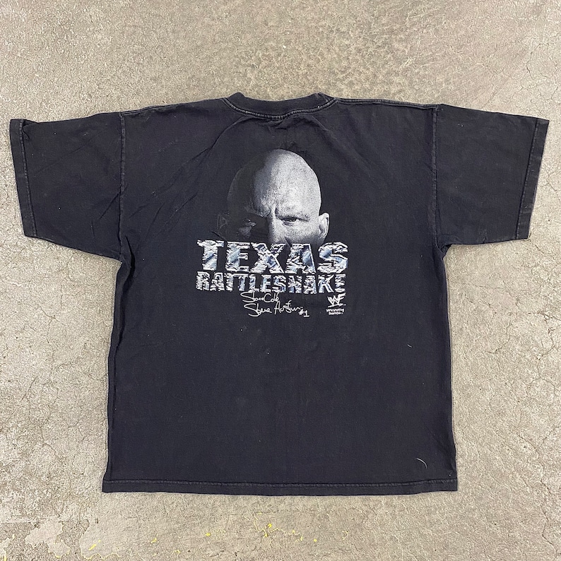 Vintage Stone Cold Steve Austin T-Shirt 1990s Retro Size XXL WWF Don't Trust Anybody Texas Rattlesnake Wrestling Tee Black Cotton image 8