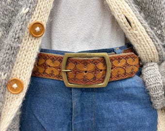 Vintage J Crew Genuine Leather Leopard Print Belt, Women display picture 1
