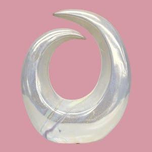 Vintage Abstract Sculpture Retro 1990s Contemporary + Ceramic + White + Pearlescent Finish + Contemporary Statue + Home Decor + Decoration