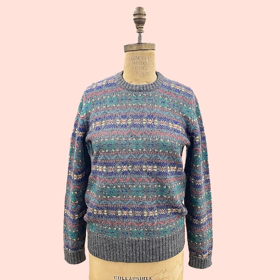 Vintage Chaps-Ralph Lauren Sweater Retro 1980s Pr… - image 1
